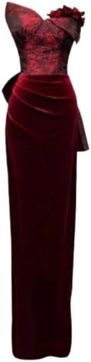 Toasting Spring Vintage Wine Red Rose Wedding Evening Dress Ladies