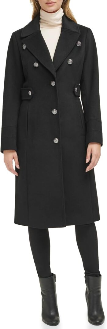 Women Military Wool Blend Overcoat