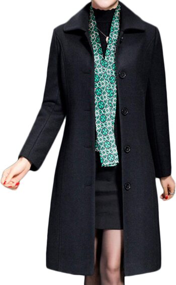 Women Wool Trench Coat Winter Long Thick Overcoat  Coats