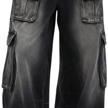 Baggy Cargo Pants for Women Girls Wide Leg Jeans  Hip Hop Streetwear Low Rise Oversized Jeans  Clothes Blue
