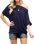 Women Off The Shoulder Tops Summer Casual Short Sleeve T-Shirts Blouse