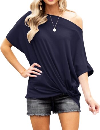 Women Off The Shoulder Tops Summer Casual Short Sleeve T-Shirts Blouse
