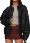 Faux Leather Jacket Women Bomber Motorcycle Zip Up Jackets d Fall Fashion Outfits  Winter Coats