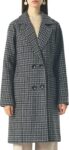 Women Elegant Notched Collar Double Breasted Wool Blend Over Coat